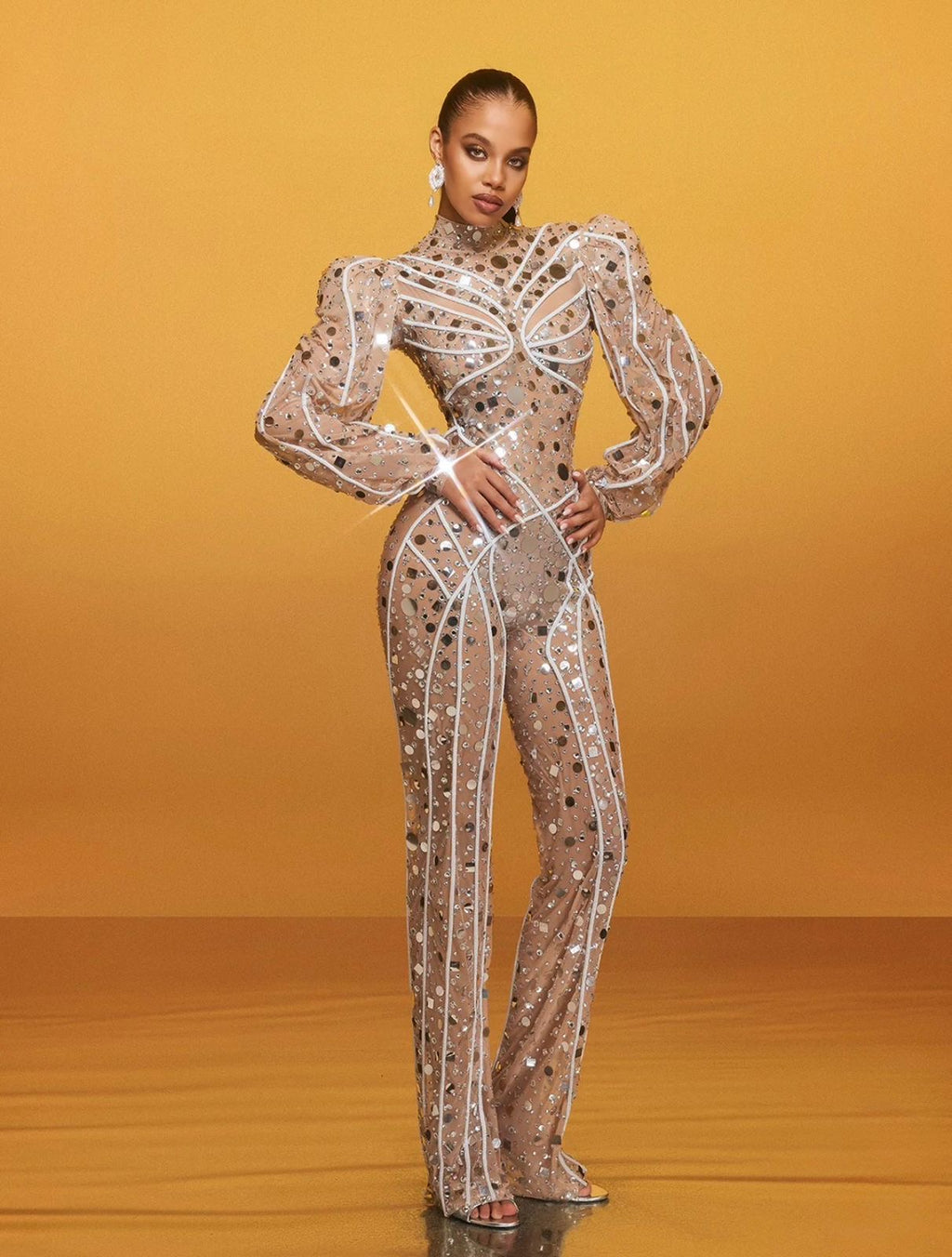 Celestial Illusion Couture Jumpsuit