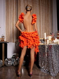 Orange Saffron Eclat Couture Dress