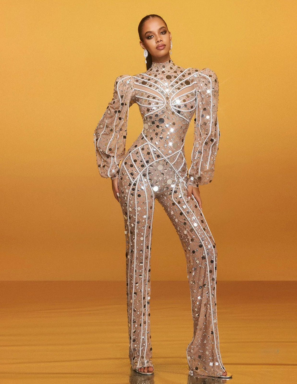 Celestial Illusion Couture Jumpsuit