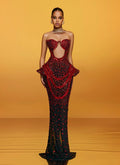 Red Goddess Aphrodite Couture Long Dress