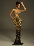Gold Goddess Cleopatra Couture Long Dress