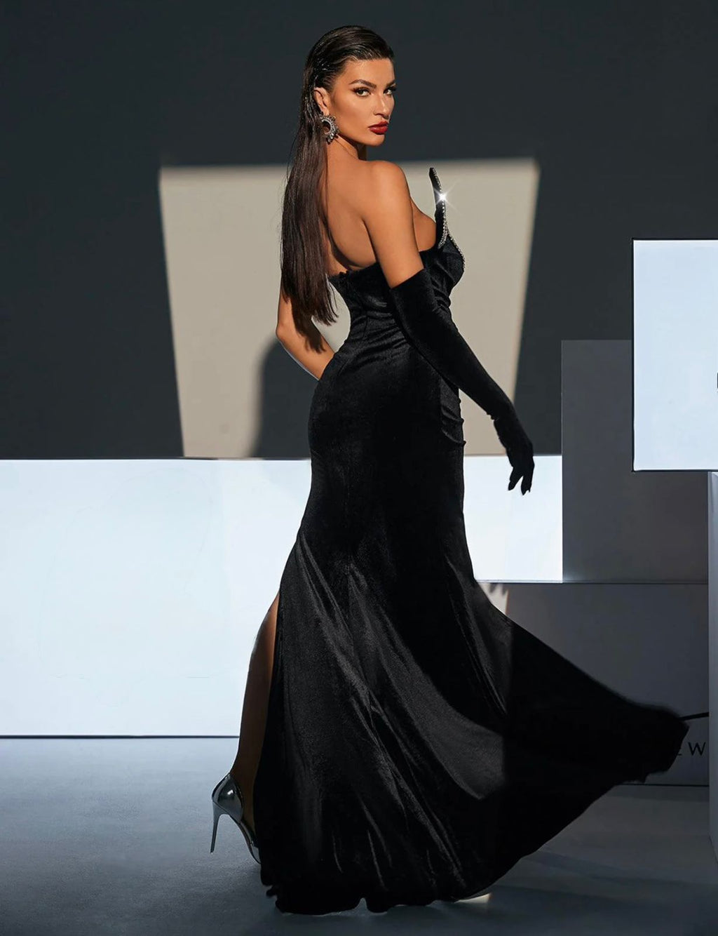 Crystal Eclipse Couture Long Dress